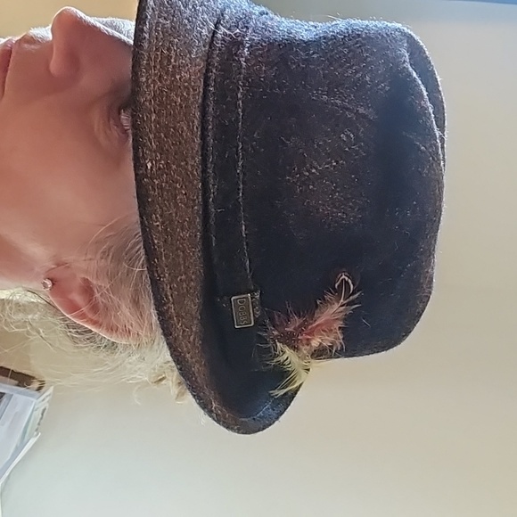 STUNNINH VINTAGE HOBBS CHARCOAL WOOL TWEED FEDORA - Picture 7 of 12